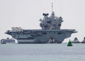 The rear view of the HMS Prince of Wales.