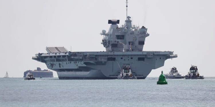 The rear view of the HMS Prince of Wales.