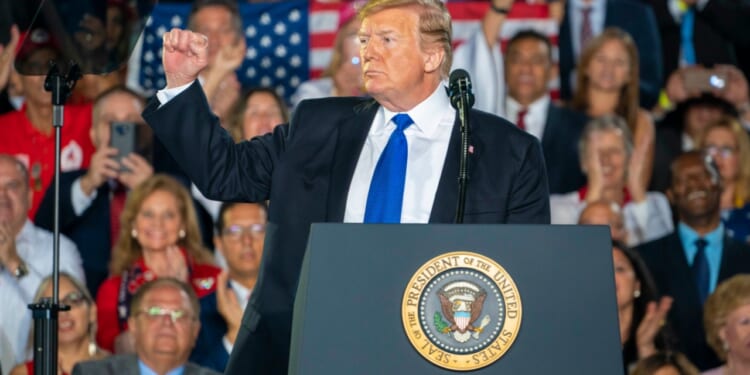 Donald Trump speaks about the Venezuela situation in Miami.