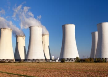 Evening panoramatic view of Nuclear power plant Jaslovske Bohunice - Slovakia
