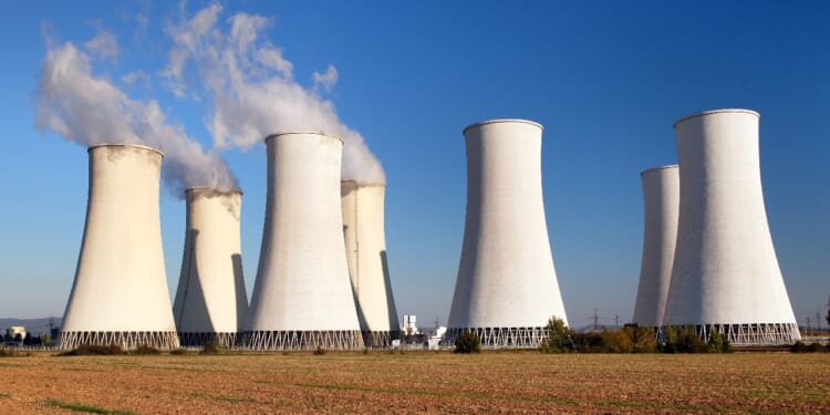 Evening panoramatic view of Nuclear power plant Jaslovske Bohunice - Slovakia