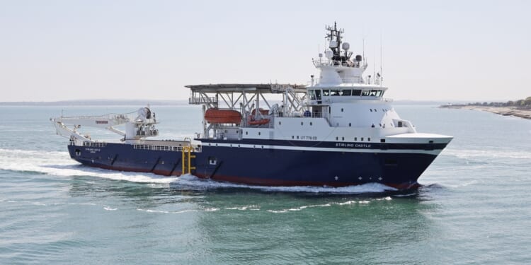 The HMS Stirling Castle at sea.
