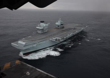 An overhead view of the HMS Prince of Wales.