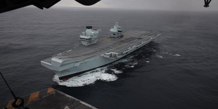 An overhead view of the HMS Prince of Wales.