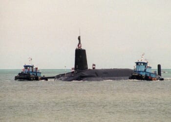 The British nuclear submarine HMS Vanguard.