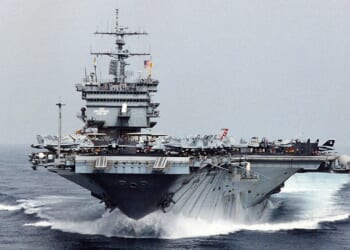 The USS Enterprise at sail.