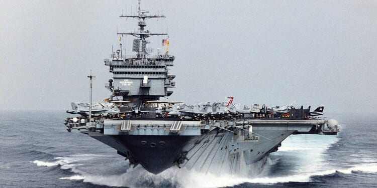 The USS Enterprise at sail.