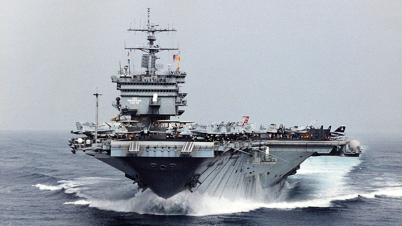 The USS Enterprise at sail.