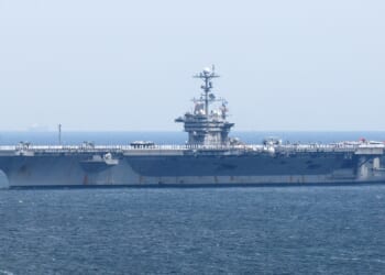 The USS George Washington at sea.