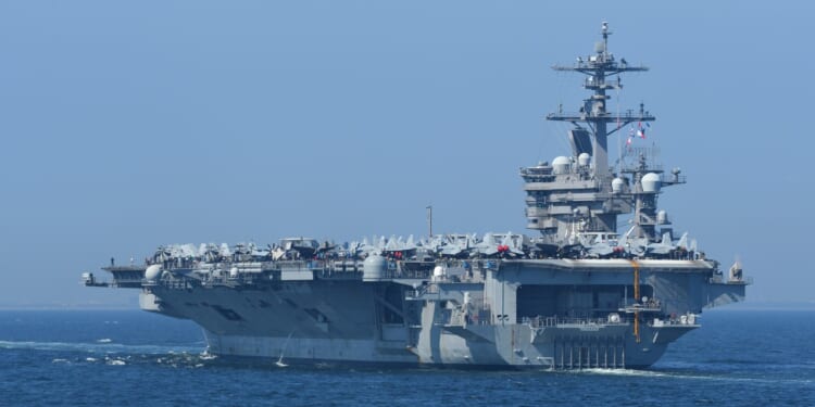 United States Navy USS Carl Vinson (CVN-70), Nimitz-class aircraft carrier.