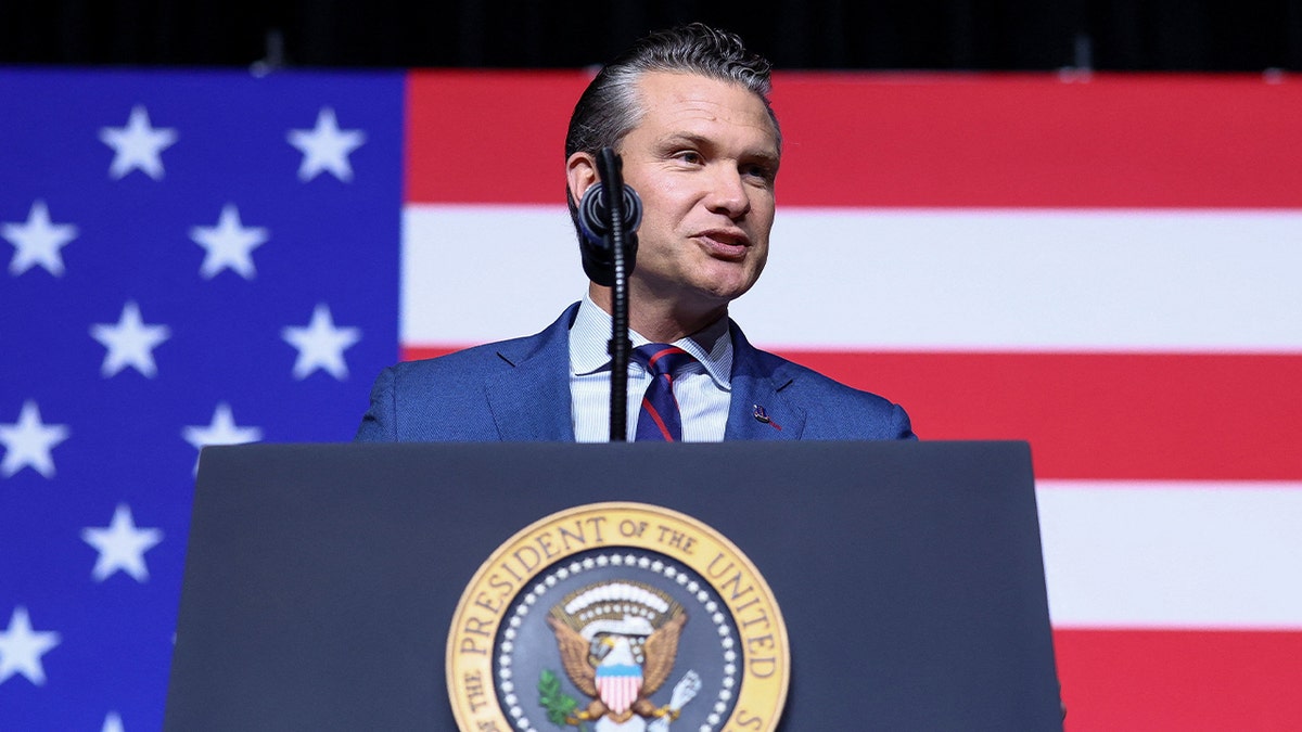 Pete Hegseth addresses generals at Quantico.