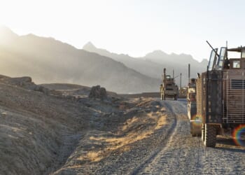 A military convoy in Afghanistan.
