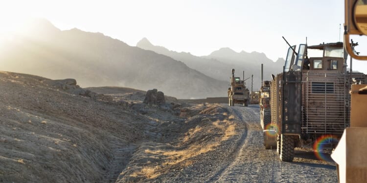 A military convoy in Afghanistan.