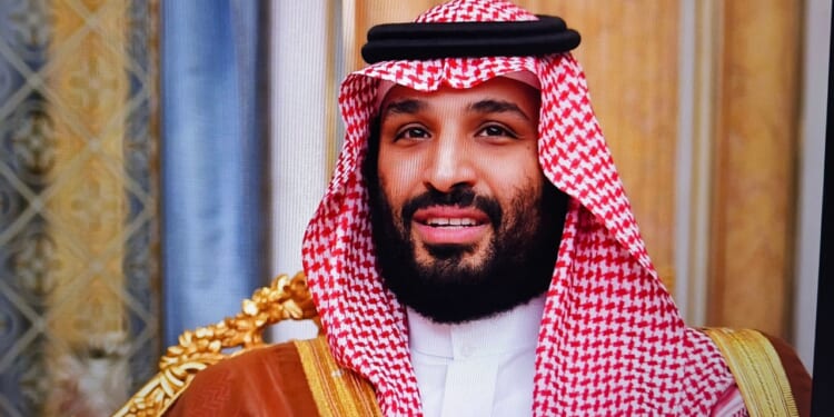 Mohammed bin Salman appears at event in California.
