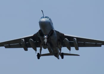 An EA-6B Prowler aircraft in flight.