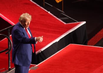 Donald Trump speaks at a rally in Arizona.