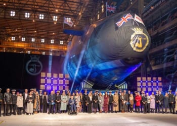 The naming ceremony for the HMS Agamemnon submarine.