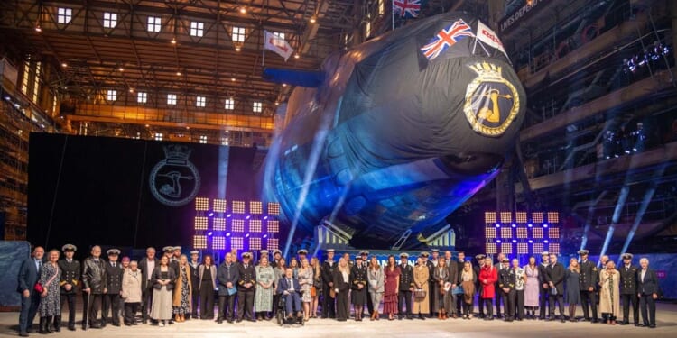 The naming ceremony for the HMS Agamemnon submarine.