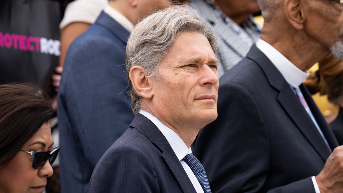 Rep. Tom Malinowski on the House steps of the U.S. Capitol