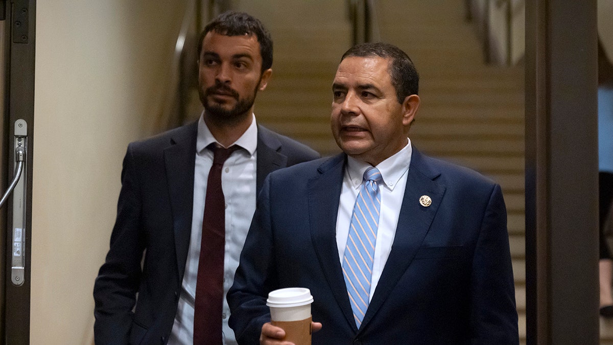 Rep Cuellar arrives for meeting in the Capitol