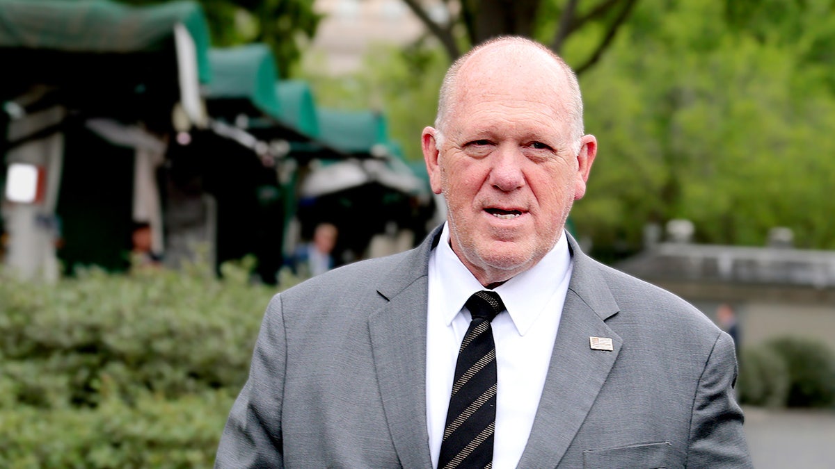 Tom Homan speaks to reporters outside the White House