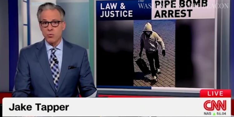 WATCH: Jake Tapper Describes Pipe Bomb Suspect As 'White Man,' Airs Photo Disproving His Claim Minutes Later
