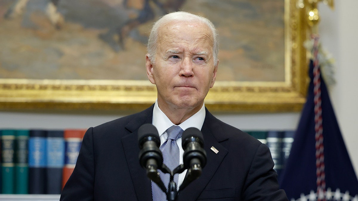 Biden speaks during public address