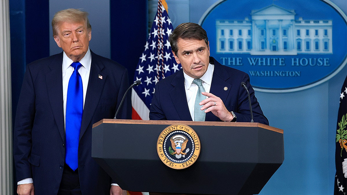 Todd Blanche speaks at WH press briefing with President Donald Trump