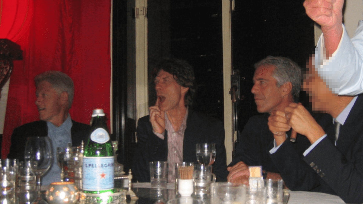 Former President Bill Clinton and Jeffrey Epstein in photos found in the newly released Epstein files. (Credit: Department of Justice)