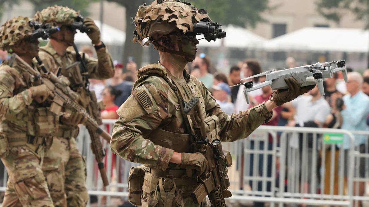 U.S. soldier at military parade
