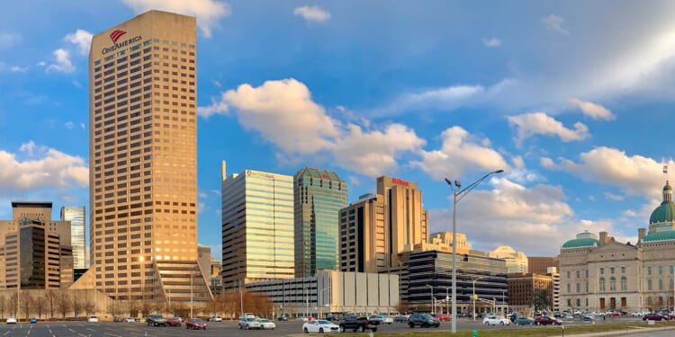 Downtown Indianapolis is seen on March 10, 2021.