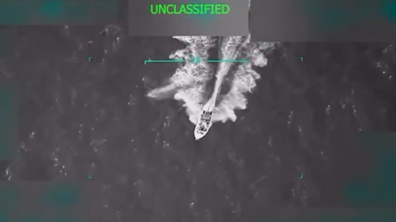 Surveillance footage of a Venezuelan boat on September 2, 2025, moments before airstrike.