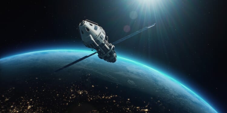 3D animation of satellite. Russia space program