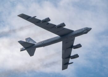Farnborough International Airshow Wednesday USAF Boeing B-52 Stratofortress.