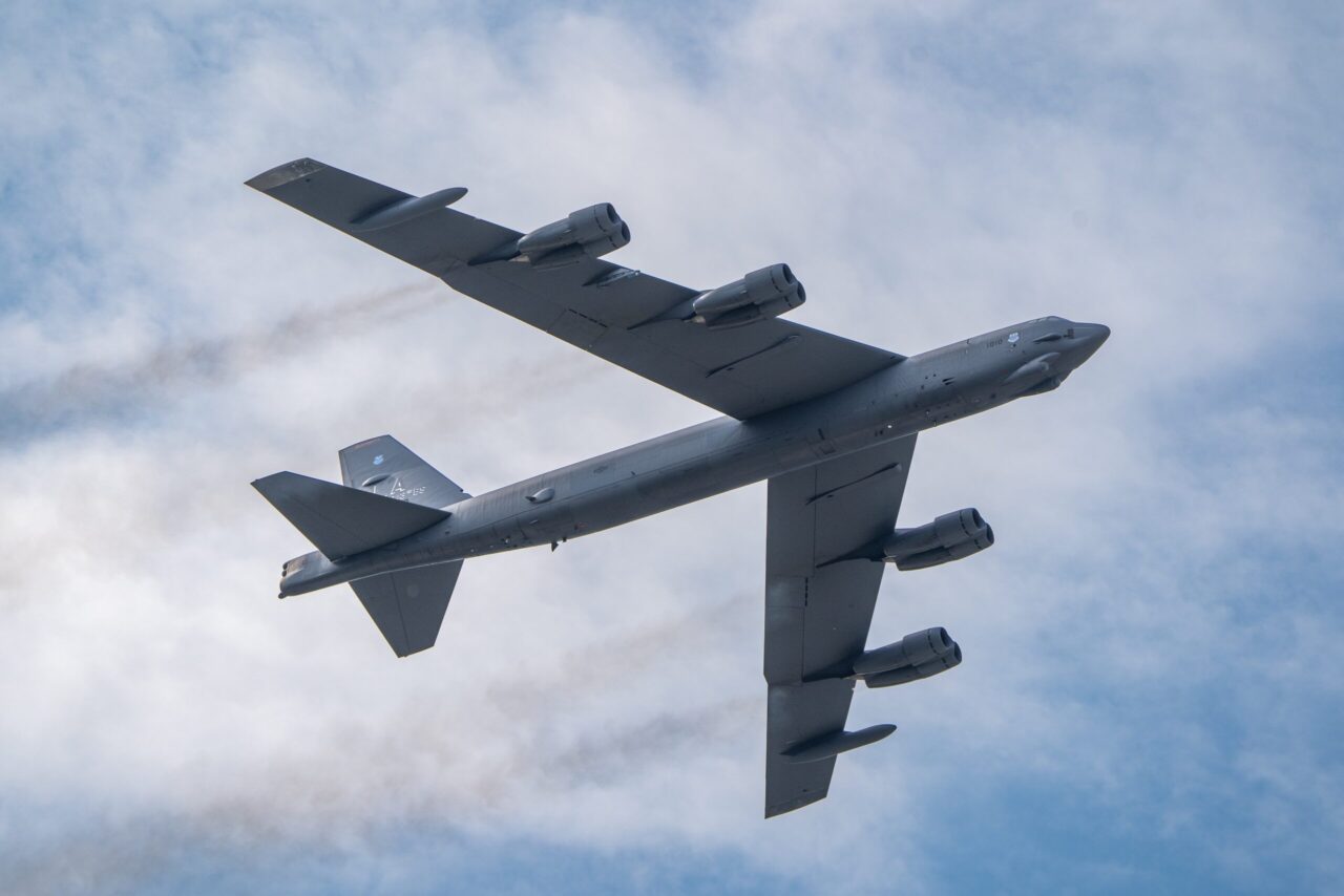 Farnborough International Airshow Wednesday USAF Boeing B-52 Stratofortress.