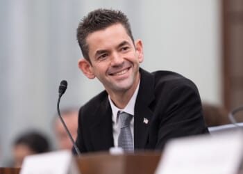 Jared Isaacman at a Senate confirmation hearing.