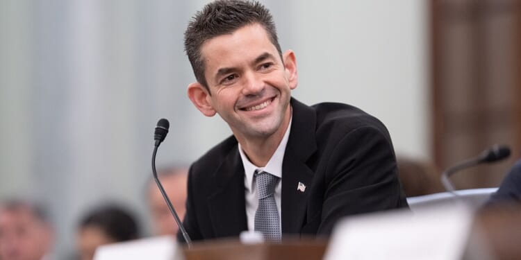 Jared Isaacman at a Senate confirmation hearing.