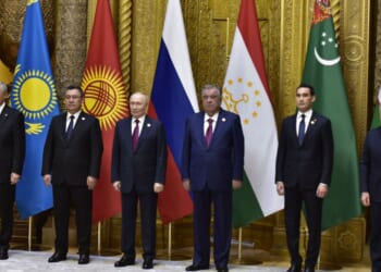 Russian president Vladimir Putin convenes with Central Asian leaders.
