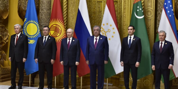 Russian president Vladimir Putin convenes with Central Asian leaders.