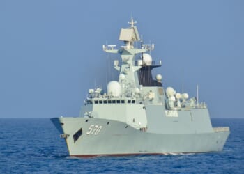 A PLA Navy ship at sea.