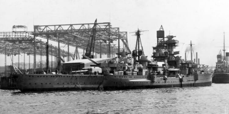 Admiral Hipper during fitting-out in 1937.