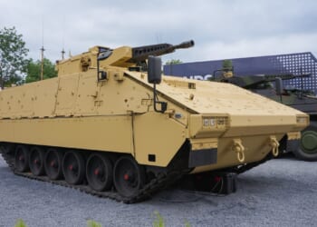 A Boxer armored vehicle on display in Germany.