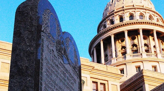 Ten Commandments outside of the Texas Capitol Credit BLundin via Flickr CC BY NC ND 20 CNA