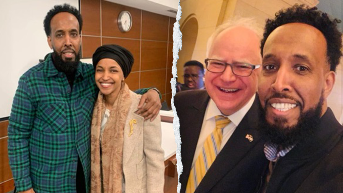 Somali illegal alien Abdul Dahir Ibrahim and Ilhan Omar and Tim Walz
