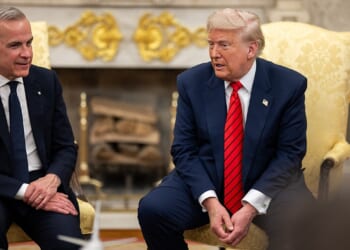 Donald Trump and Mark Carney in the Oval Office.