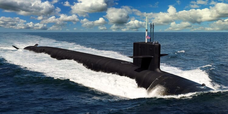 US Navy concept art for the Columbia-class submarine.
