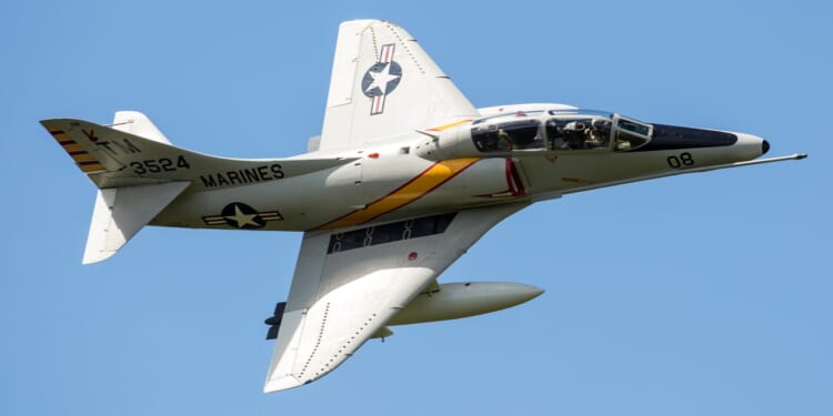An A-4 Skyhawk in flight.