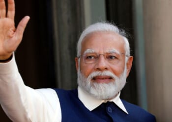 Narendra Modi appears at Paris event.