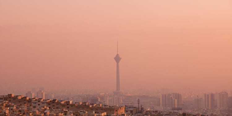 Polluted cityscape of Tehran, Iran.