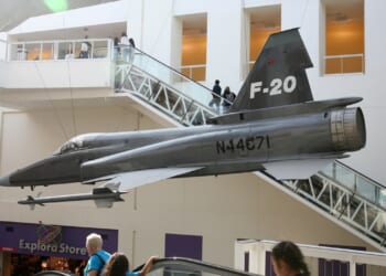 An F-20 Tigershark on display.